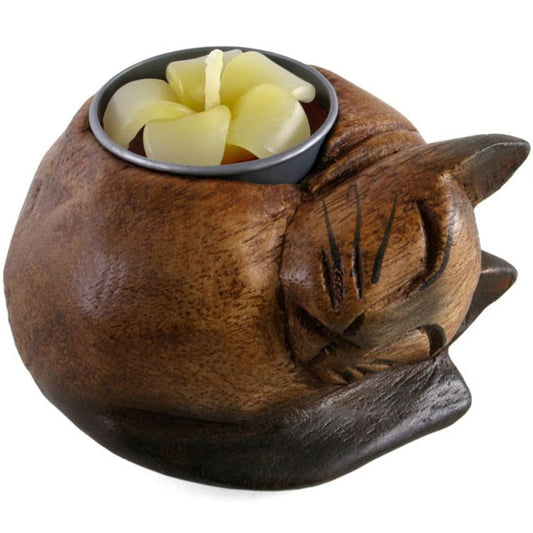 Curled Cat Tealight Holder - ScentiMelti  Curled Cat Tealight Holder