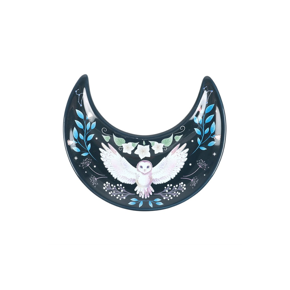 Crescent Moon Owl Trinket Dish - ScentiMelti Home Fragrance, Beauty & Gifts UK