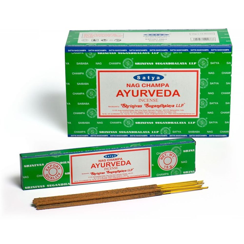 Set of 12 Packets of Ayurveda Incense Sticks by Satya - ScentiMelti  Set of 12 Packets of Ayurveda Incense Sticks by Satya