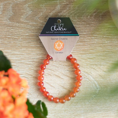 Sacral Chakra Carnelian Gemstone Bracelet - ScentiMelti  Sacral Chakra Carnelian Gemstone Bracelet