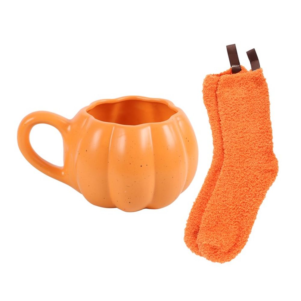 Pumpkin Shaped Mug and Socks Set - ScentiMelti  Pumpkin Shaped Mug and Socks Set