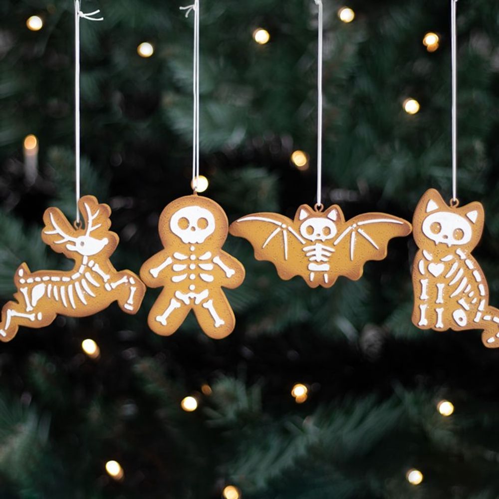 Set of 4 Creepy Skeleton Cookie Ornaments - ScentiMelti  Set of 4 Creepy Skeleton Cookie Ornaments