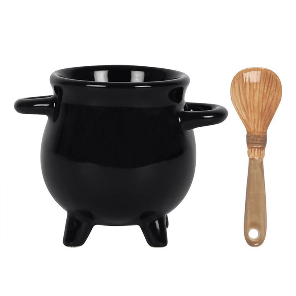 Cauldron Egg Cup with Broom Spoon - ScentiMelti  Cauldron Egg Cup with Broom Spoon