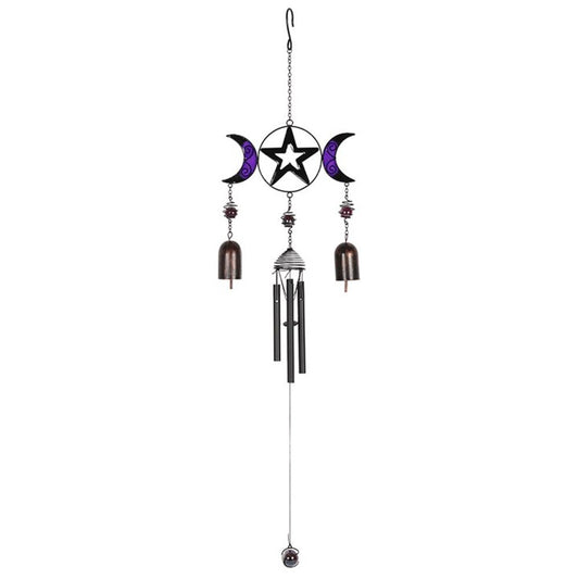 Triple Moon Windchime with Bells - ScentiMelti  Triple Moon Windchime with Bells