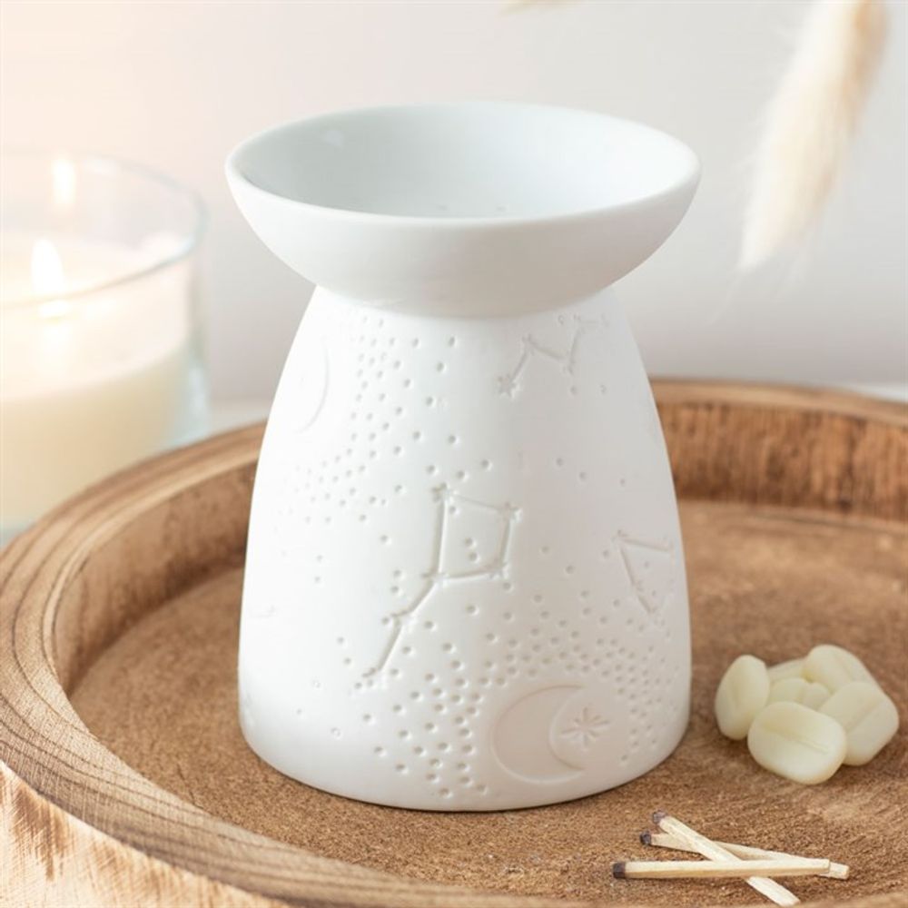 White Ceramic Constellation Oil Burner - ScentiMelti  White Ceramic Constellation Oil Burner