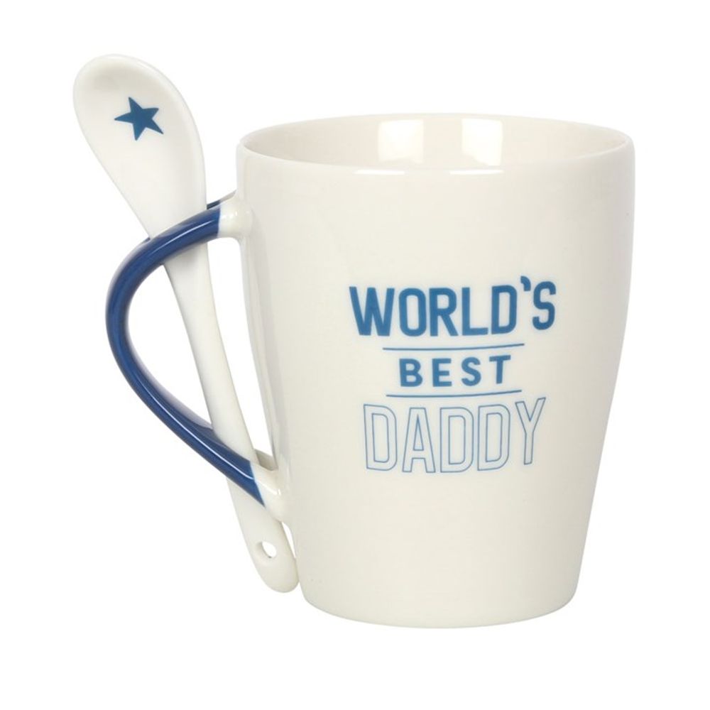 World's Best Daddy Ceramic Mug and Spoon Set - ScentiMelti  World's Best Daddy Ceramic Mug and Spoon Set