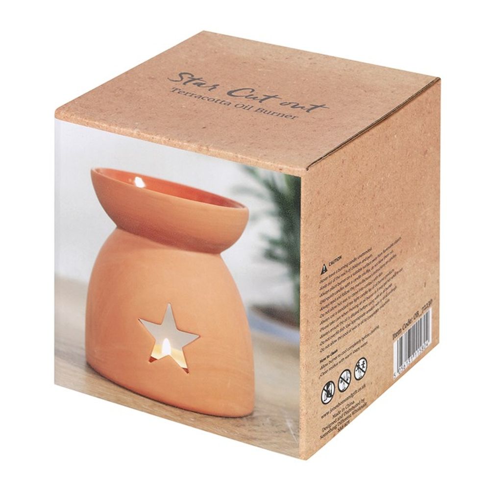 Star Cutout Terracotta Effect Oil Burner - ScentiMelti  Star Cutout Terracotta Effect Oil Burner