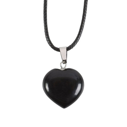 Black Obsidian Healing Crystal Heart Necklace - ScentiMelti  Black Obsidian Healing Crystal Heart Necklace