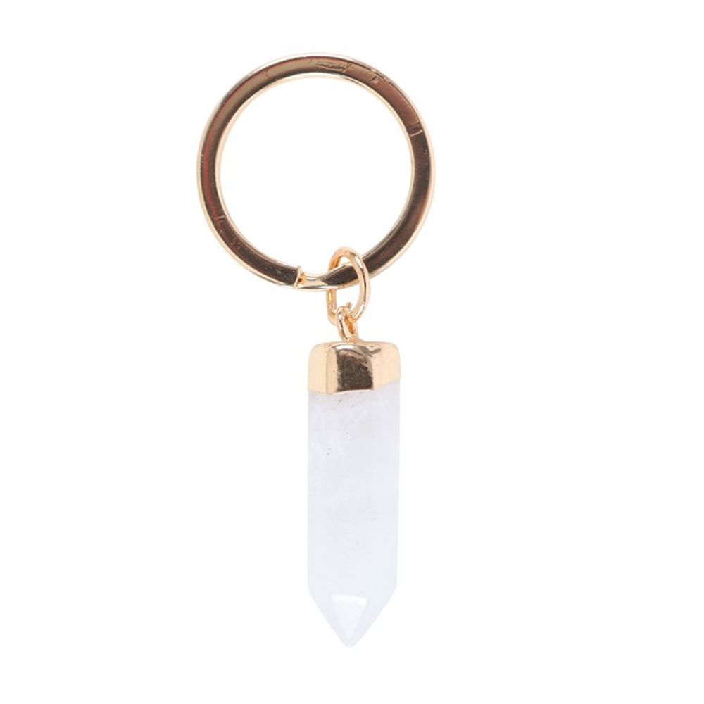 Clear Quartz Semi Precious Crystal Keyring - ScentiMelti  Clear Quartz Semi Precious Crystal Keyring