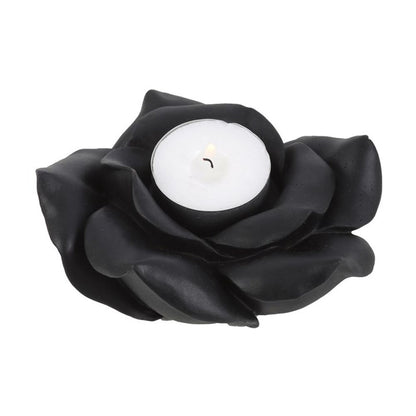 Black Rose Resin Tealight Candle Holder - ScentiMelti  Black Rose Resin Tealight Candle Holder