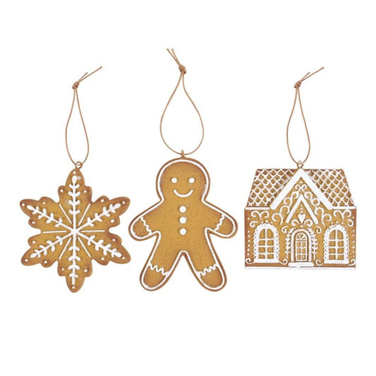 Set of 3 Hanging Gingerbread Decorations - ScentiMelti  Set of 3 Hanging Gingerbread Decorations