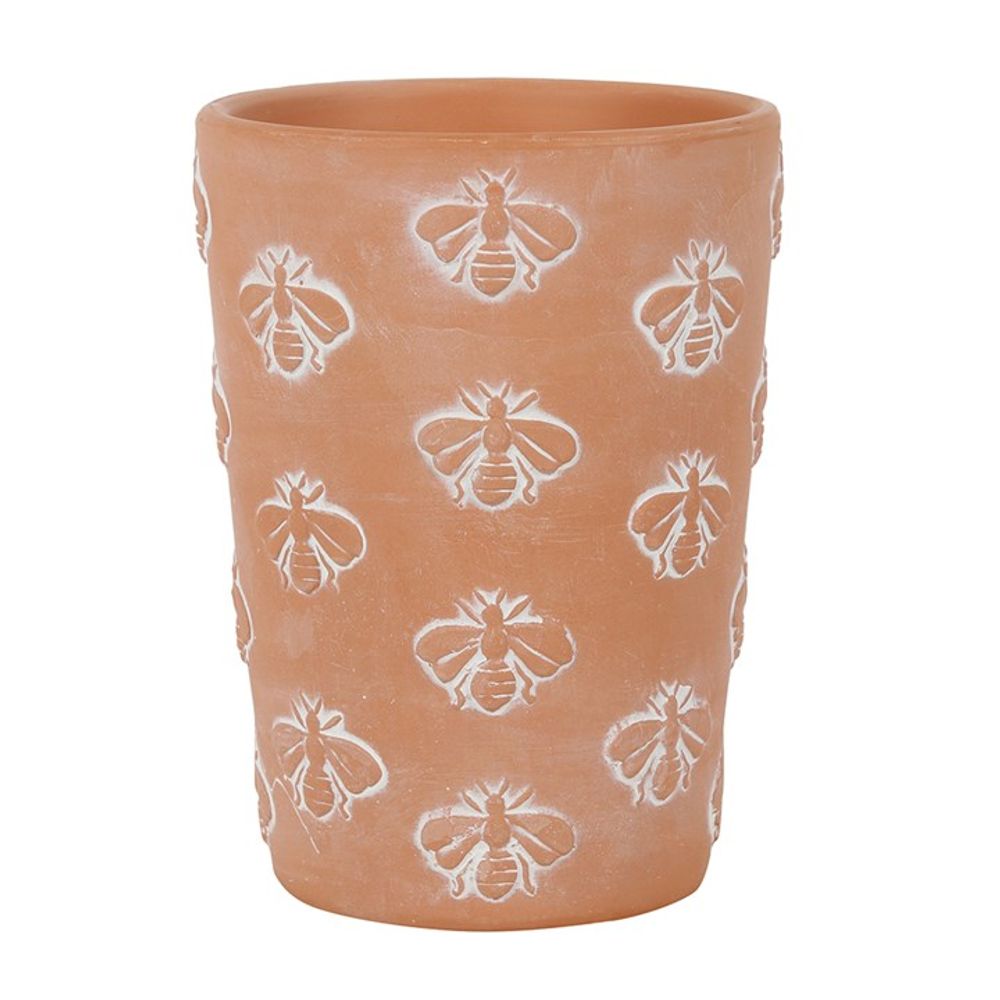 Large Terracotta Bee Pattern Plant Pot - ScentiMelti  Large Terracotta Bee Pattern Plant Pot