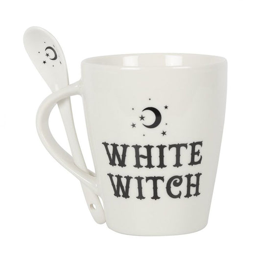 White Witch Mug and Spoon Set - ScentiMelti  White Witch Mug and Spoon Set