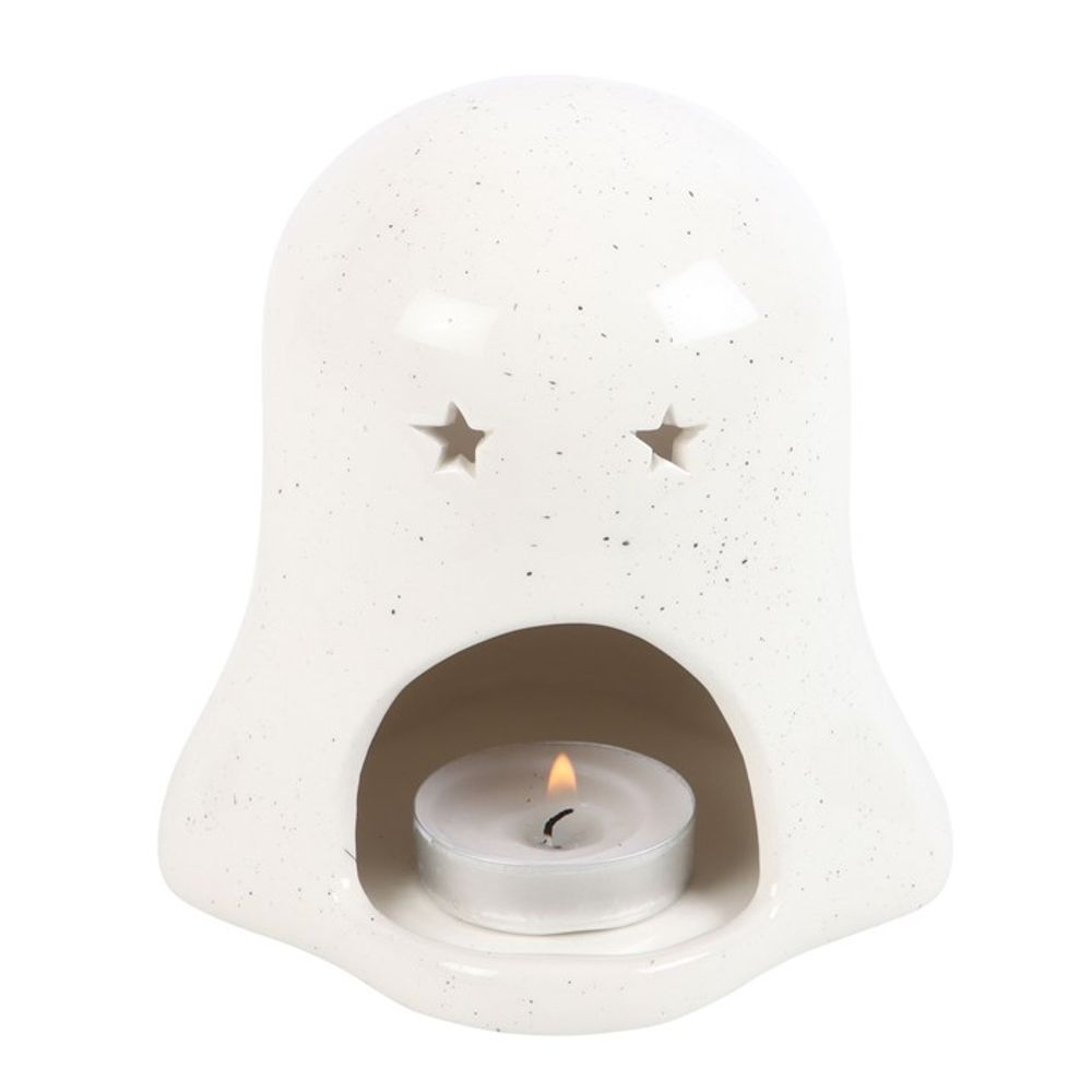 Ghost Shaped Tealight Candle Holder with Pumpkin