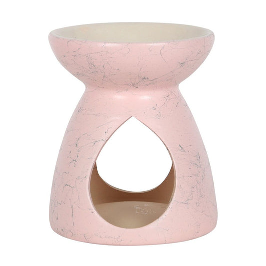 Pink Oil Burner With Grey Splash Pattern - ScentiMelti  Pink Oil Burner With Grey Splash Pattern