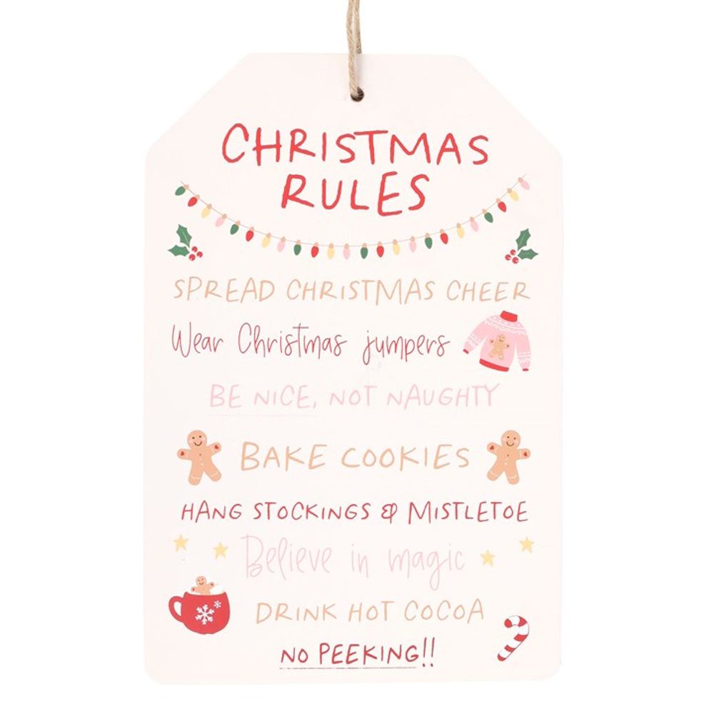 Sugarplum Fun Christmas Rules Hanging Sign - ScentiMelti  Sugarplum Fun Christmas Rules Hanging Sign