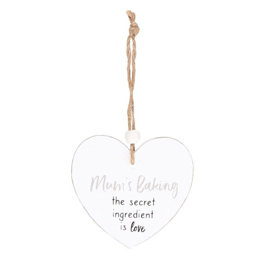 Mum's Baking Secret Ingredient Hanging Heart Sentiment Sign - ScentiMelti  Mum's Baking Secret Ingredient Hanging Heart Sentiment Sign