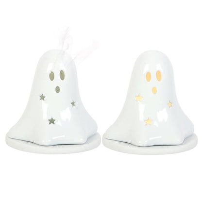 Ceramic Ghost Tealight and Incense Cone Holder - ScentiMelti  Ceramic Ghost Tealight and Incense Cone Holder