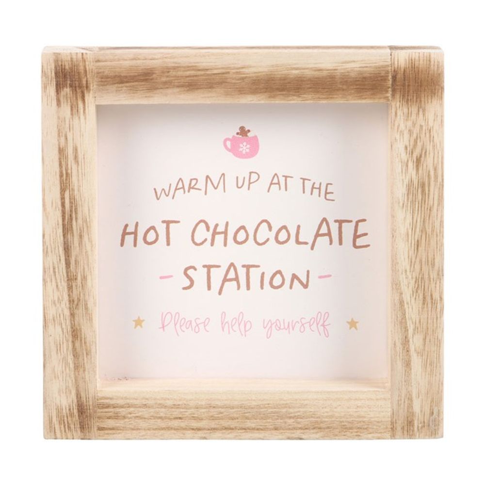 Hot Chocolate Station Wooden Frame Sign - ScentiMelti  Hot Chocolate Station Wooden Frame Sign