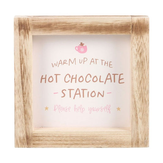 Hot Chocolate Station Wooden Frame Sign - ScentiMelti  Hot Chocolate Station Wooden Frame Sign