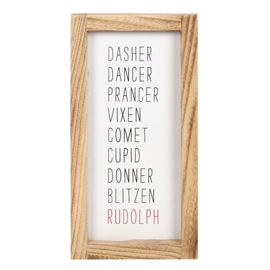 Reindeer Names Wooden Sign - ScentiMelti  Reindeer Names Wooden Sign