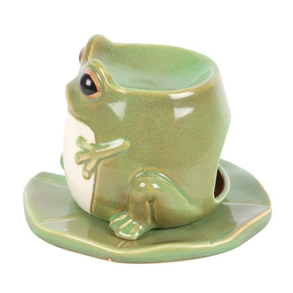 Frog Shaped Oil Burner on Lily Pad - ScentiMelti  Frog Shaped Oil Burner on Lily Pad