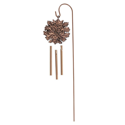 Bronze Effect Green Man Windchime Stake - ScentiMelti  Bronze Effect Green Man Windchime Stake