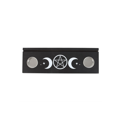 Black Triple Moon Tarot Card Stand Tealight Holder - ScentiMelti  Black Triple Moon Tarot Card Stand Tealight Holder