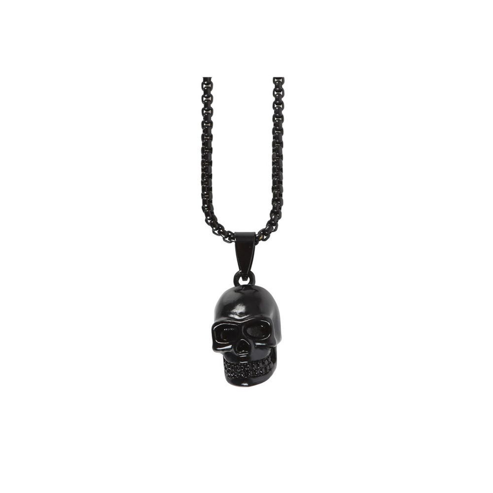 Black Stainless Steel Skull Necklace - ScentiMelti  Black Stainless Steel Skull Necklace