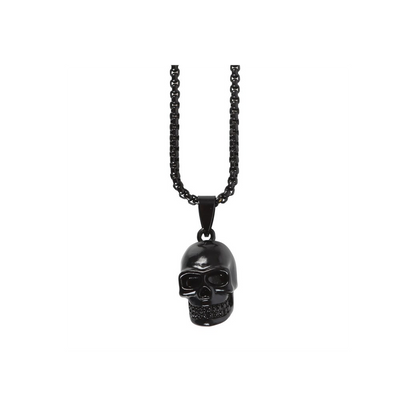 Black Stainless Steel Skull Necklace - ScentiMelti  Black Stainless Steel Skull Necklace