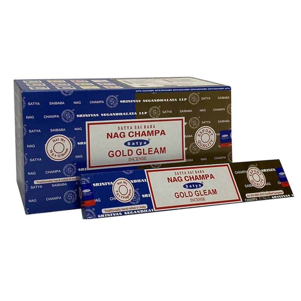 Set of 12 Packets of Combo Satya Incense - Nag Champa Gold Gleam - ScentiMelti  Set of 12 Packets of Combo Satya Incense - Nag Champa Gold Gleam