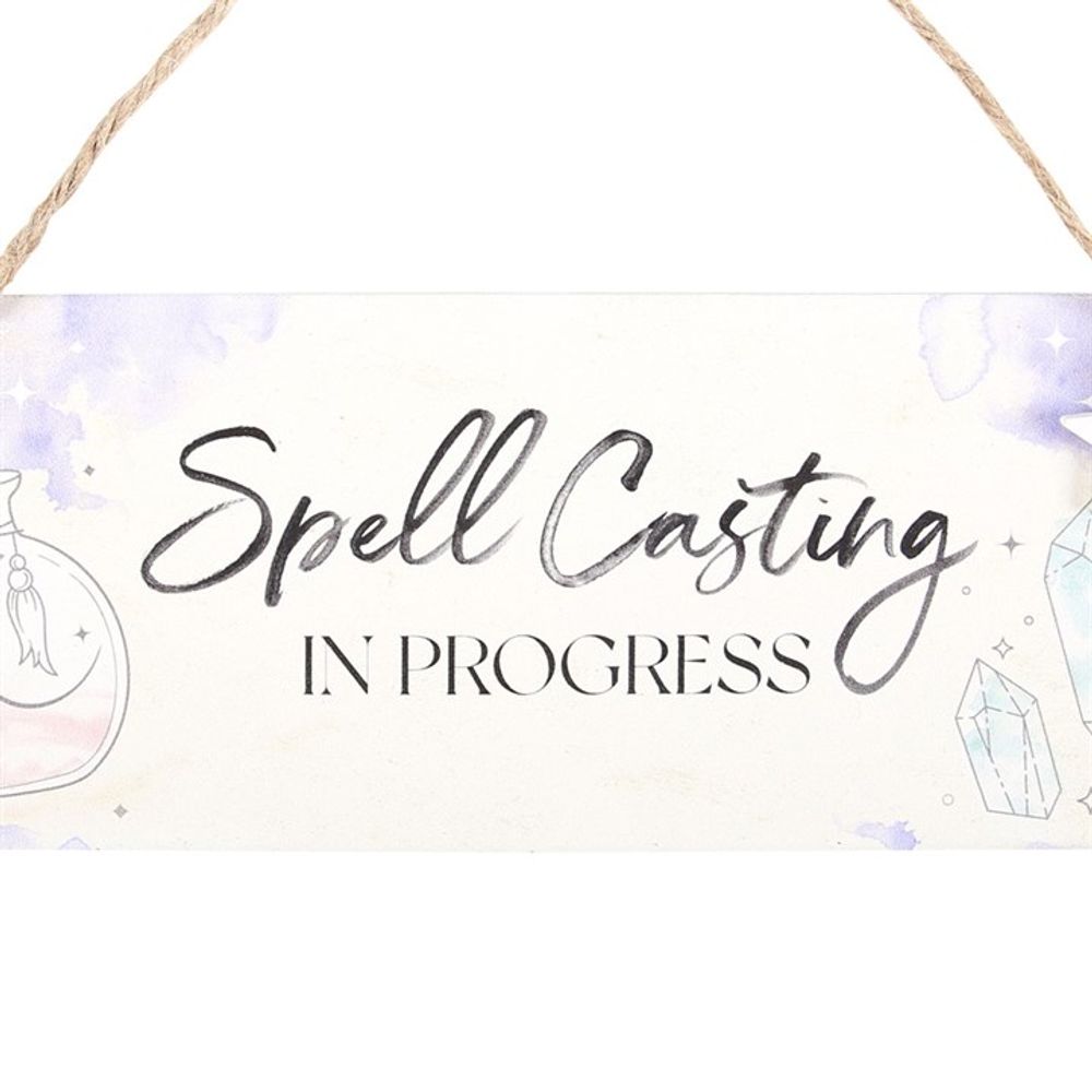 Spell Casting in Progress Hanging Sign - ScentiMelti  Spell Casting in Progress Hanging Sign