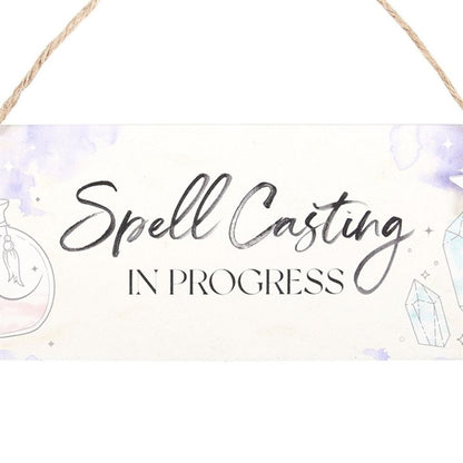 Spell Casting in Progress Hanging Sign - ScentiMelti  Spell Casting in Progress Hanging Sign