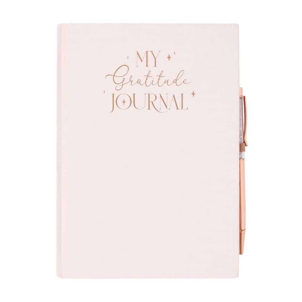 Gratitude Journal with Rose Quartz Pen - ScentiMelti  Gratitude Journal with Rose Quartz Pen