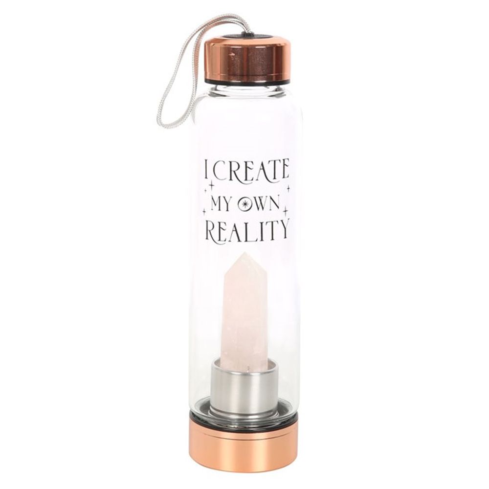 Rose Quartz Create My Own Reality Glass Water Bottle - ScentiMelti  Rose Quartz Create My Own Reality Glass Water Bottle