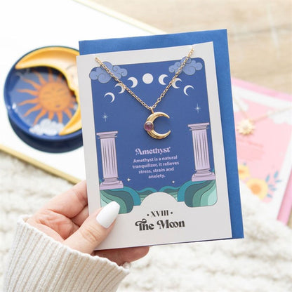 The Moon Celestial Amethyst Necklace Card - ScentiMelti  The Moon Celestial Amethyst Necklace Card