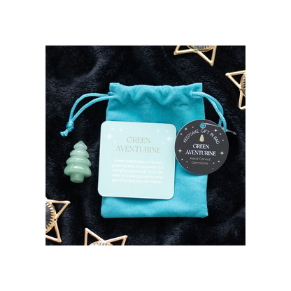 Green Aventurine Crystal Christmas Tree in a Bag - ScentiMelti  Green Aventurine Crystal Christmas Tree in a Bag