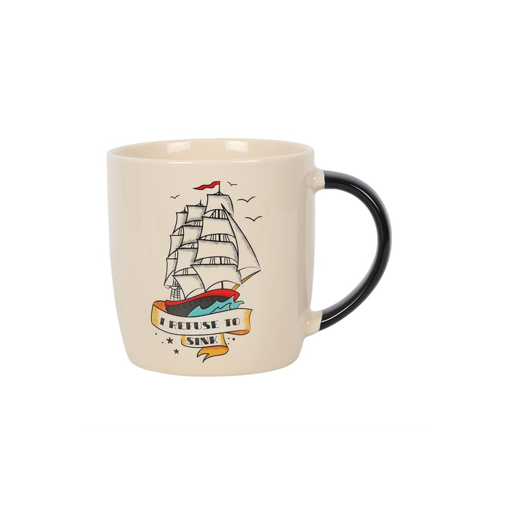 I Refuse To Sink Tattoo Ship Mug - ScentiMelti Home Fragrance, Beauty & Gifts UK