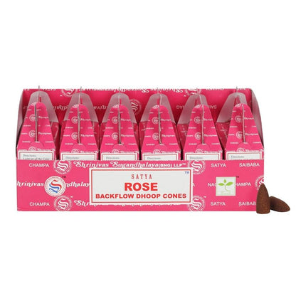 Set of 6 Packets of Satya Rose Backflow Dhoop Cones - ScentiMelti  Set of 6 Packets of Satya Rose Backflow Dhoop Cones