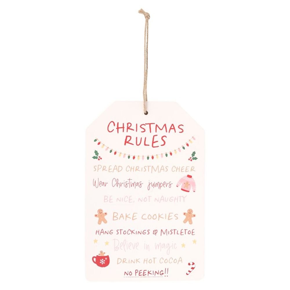 Sugarplum Fun Christmas Rules Hanging Sign - ScentiMelti  Sugarplum Fun Christmas Rules Hanging Sign