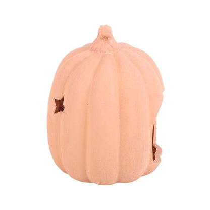 9cm Terracotta Pumpkin Tealight Holder - ScentiMelti  9cm Terracotta Pumpkin Tealight Holder