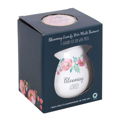 Large Blooming Lovely Wax Melt Burner Gift Set - ScentiMelti  Large Blooming Lovely Wax Melt Burner Gift Set