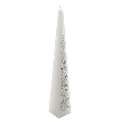 33cm White Christmas Advent Candle - ScentiMelti  33cm White Christmas Advent Candle