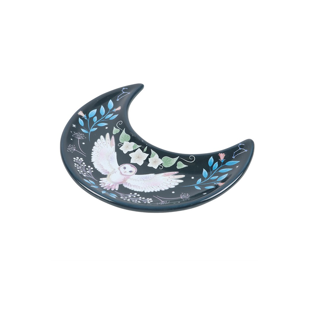 Crescent Moon Owl Trinket Dish - ScentiMelti Home Fragrance, Beauty & Gifts UK