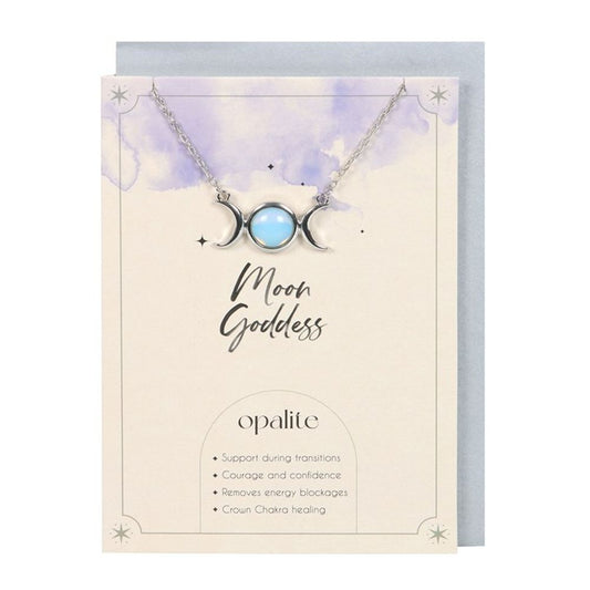 Opalite Triple Moon Necklace Card - ScentiMelti  Opalite Triple Moon Necklace Card