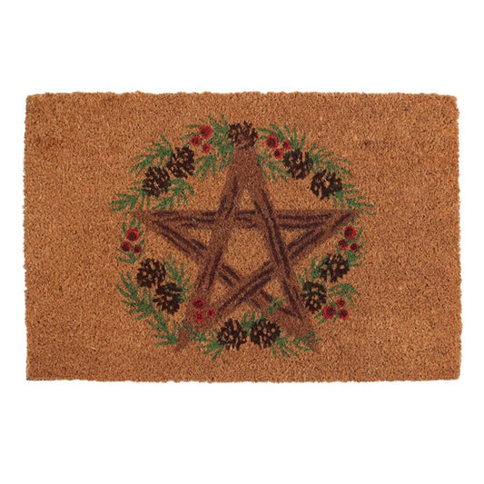 Natural Winter Solstice Pentagram Door Mat - ScentiMelti  Natural Winter Solstice Pentagram Door Mat