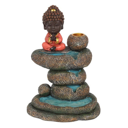 Red Buddha and Rock Pond Backflow Incense Burner - ScentiMelti  Red Buddha and Rock Pond Backflow Incense Burner