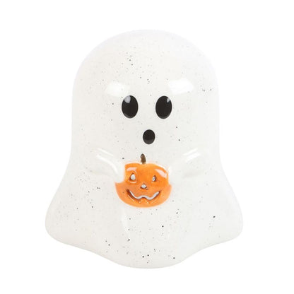 Ghost Shaped Tealight Candle Holder with Pumpkin - ScentiMelti  Ghost Shaped Tealight Candle Holder with Pumpkin