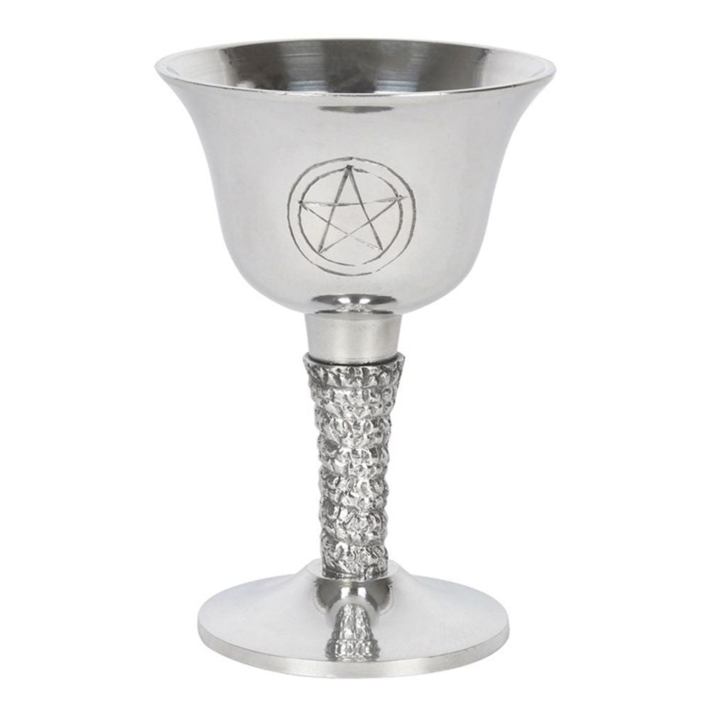 Silver Metal Pentagram Chalice - ScentiMelti  Silver Metal Pentagram Chalice