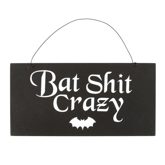 20cm Bat Shit Crazy Hanging Sign - ScentiMelti  20cm Bat Shit Crazy Hanging Sign